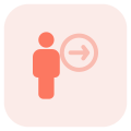 Employee with a right direction arrow indication icon