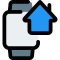 Smartwatch with internet connected home controlled application layout icon