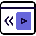 Reverse media playback embedded on personal website icon