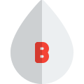 Blood group type B representation isolated on white background icon