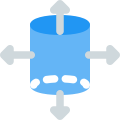 Digital three-dimensional prototype cylinder framework design layout icon