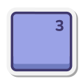 Superscript Three Key icon