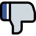 Social media dislike thumbs down gesture in square icon
