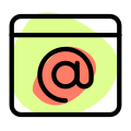 Web mail service with at sign on a browser icon