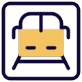 Train logotype for station to board passenger from site icon