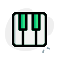 Music keyboard layout with multiple sound effects icon