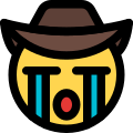 cowboy-externo-com-chapéu-emoticon-chorando-com-lágrimas-sorrisas-cheias-tal-revivo icon