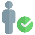 Verified employee list with a checkmark option layout icon