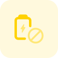 No power or battery banned indication logotype icon