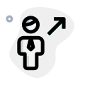 Businessman moving in direction north east direction icon