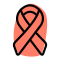 Cancer ribbon symbol isolated on a white background icon