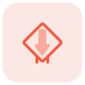 Down straight way for backward location signal icon