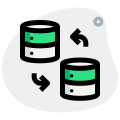 Server file hosting and transfer across database network icon