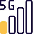 Fifth Generation of connectivity in cellular broadcasting network icon