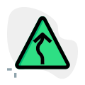 Traffic overtaking on a triangular sign post on a road icon