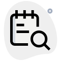 Find Notes and text search with magnify glass icon