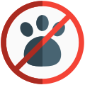 Pets are not allowed in clubs and private property location icon