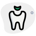 Dental filling of a tooth isolated on a white background icon