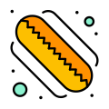 iconos-planos-de-hotdog-externos-de-ee-uu-color-lineal icon