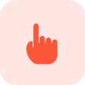 Scroll up or swipe with single finger on touch screen interface icon
