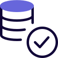 Verified storage center with complete protection of database icon