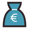 Bolsa de dinero de euros icon