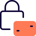 Credit card security with bit authentication layout icon