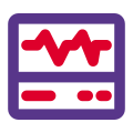 EKG or ECG machine with wave monitor layout icon