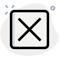 Cross sign in box for decline, isolated in a white background. icon