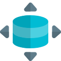 Database server availability round the clock isolated on a white background icon