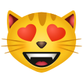 Gatto sorridente con gli occhi di cuore icon