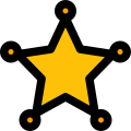 Shariff star badge with circle around it icon