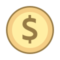 Dólar americano circulado icon