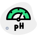 Manual pH metre indicator dial isolated on a white background icon