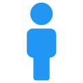 Male toilet sign with stickman logotype banner icon