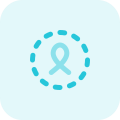 Cancer awareness programme with a ribbon logotype isolated on a white background icon