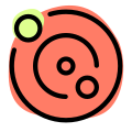 Planetary system orbit of sun and moon icon