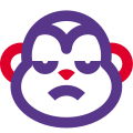 Sad face pictorial representation monkey emoji for chat icon