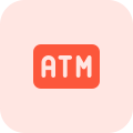 Automated teller machine for making financial transactions from a bank account icon