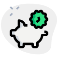 A pig containing a swine flu virus isolated on a white background icon