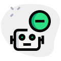 Remove functions from a robot isolated on a white background icon