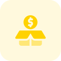 Dollar coins as a reward program under the box icon