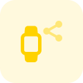 Content sharing feature availability on modern smartwatch icon