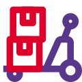 Industrial waggon boxes material handling vehicle layout icon