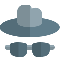 Anonymous user with hat and glasses layout icon