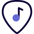 Guitar playback song on a music playlist icon