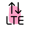 LTE generation phone and internet connectivity logotype icon