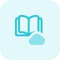 Book Stored on a cloud computing a storage icon