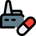 Big scale manufacturing of drugs industry layout icon