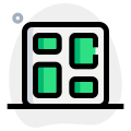 Tile dashboard layout for computer application organizing icon